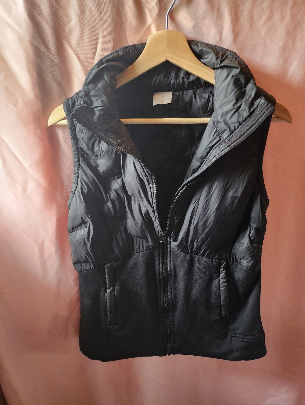 Calia Black Quilted Hooded Vest - Women Size S NWOT Never Worn